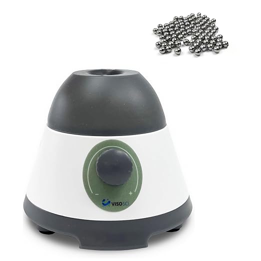 Mini Vortex Mixer with Touch Start Function, Lab Mixing, Nail Polish,Eyelash Adhesives and Acrylic Paints Mixing, Lab Vortexer for Tubes,Include 50 pcs Stainless Steel Mixing Balls