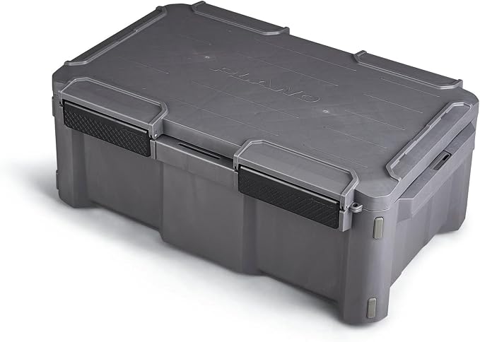 Plano GoNow Box, Waterproof Gear Storage, Heavy-Duty Outdoor Utility Container with Tray and Dividers for Tools and Accessories, Large, Charcoal