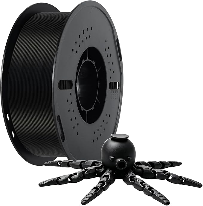 Kingroon PLA 3D Printer Filament, Dimensional Accuracy +/- 0.02 mm, 1 kg Spool(2.2lbs), 1.75 mm，Black