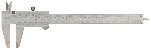 Mitutoyo 530-312 Vernier Caliper, 0-150mm Range, 0.02mm Resolution, ±0.03mm Accuracy, 40mm Jaw, Stainless Steel Satin-Chrome Finish, Four-Way Measurement, Meets Federal Accuracy Specs GGG-C-111B | Stainless Steel