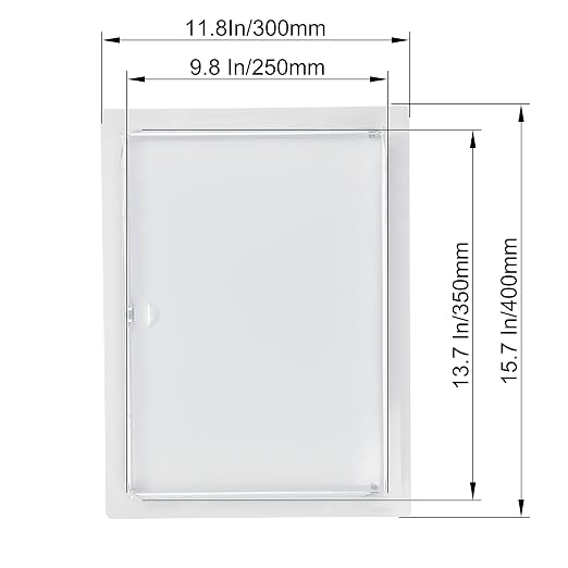 10" x 14" White Metal Access Panel - Wall Access Panel for Drywall - Hidden Wire Cover for Wall Covering Panels - Plumbing, Electricity, Heating Alarm, Bathroom, Dry Wall Hole Cover