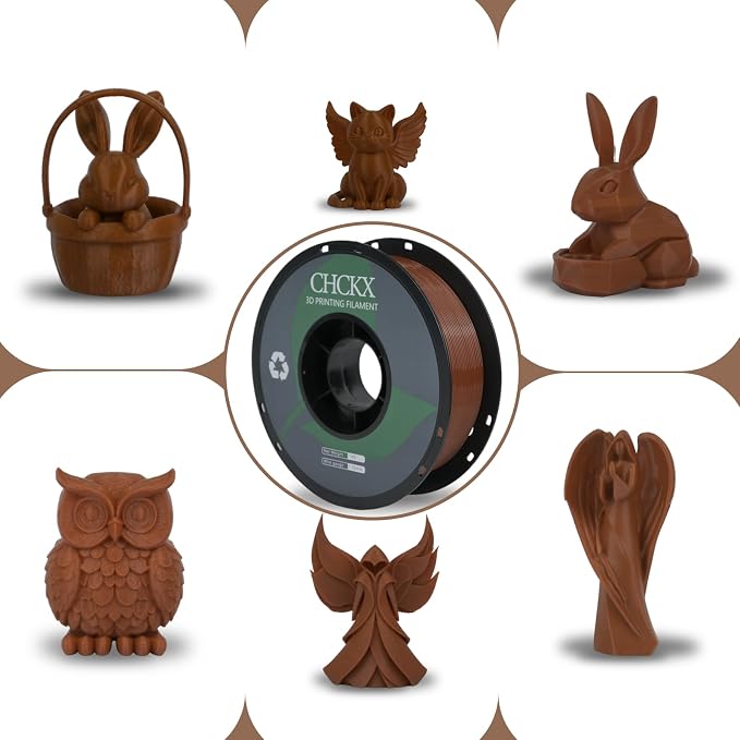 PETG 3D Printer Filament, Dimensional Accuracy +/- 0.03 mm, 1kg Spool(2.2lbs), 1.75 mm Fit for Most 3D Printers,Coffee Brown