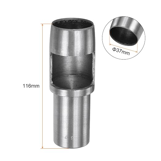 HARFINGTON Hollow Punch for Leather 37mm Round Hole Punch Tool for Belt Puncher Carbon Steel Single Punch for Watch Belts Cut Leather Craft Rubber Paper Fabric Plastic Soft Material