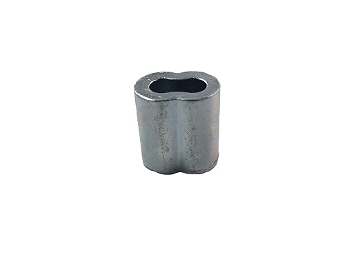 SwageRight MIL-SPEC Zinc Plated Copper Swage Sleeves Clip & Ferrules (3/8 inch) – Oval Duplex Wire Rope Cable Crimping Loop Fittings (Pack of 5)