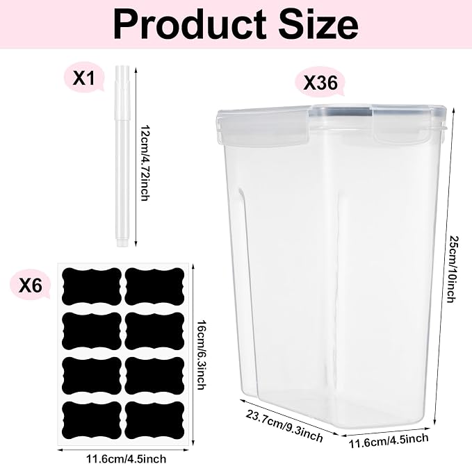 Blushtier 36 Pcs Large Filament Storage Box with Lids 3D Printer Dryer Box Portable Storage with Label for 3D Printing Filaments Sealing and Protection 9.76 * 9.64 * 4.5inch (Clear)