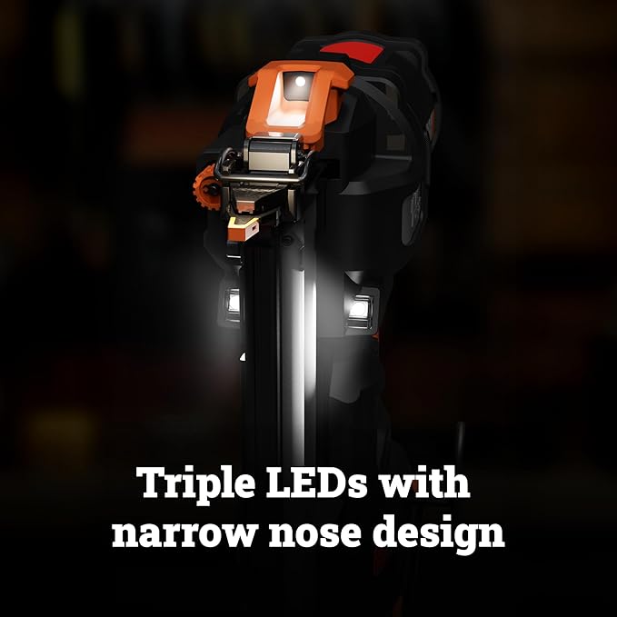 WORX Brad Nailer Cordless, 20V 18 ga Brushless Nail Gun Cordless, High Driving Power, Up to 2-⅛" into Hardwood, Narrow Nose, 3 LEDs, Tool Only, PowerShare WX838L.9