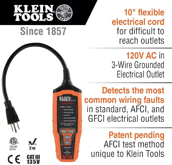Klein Tools Moisture and Electrical Outlet Tester Bundle | ET140 + RT310