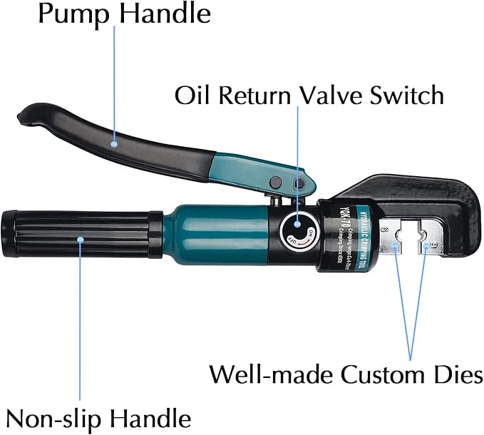 Steel DN Mate Hydraulic Crimping Tool/Hydraulic Crimper with Cable Cuttter for Stainless Steel Cable Railing Hardware,Battery Cable Crimping Tool for 1/8", 5/32" to 3/16" DC02