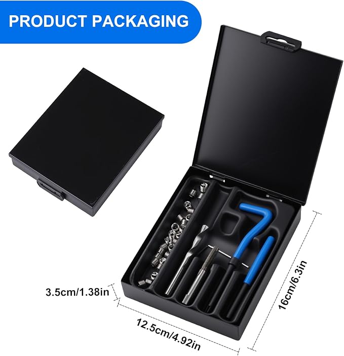 30PC SAE Helicoil Thread Repair Insert Kit， 1/4-20 inch Rethread | helicoil Thread Repair kit with HSS Drill Bits, Rethreading Inserts Tool Set for Damaged Thread Repairing with Carry Case