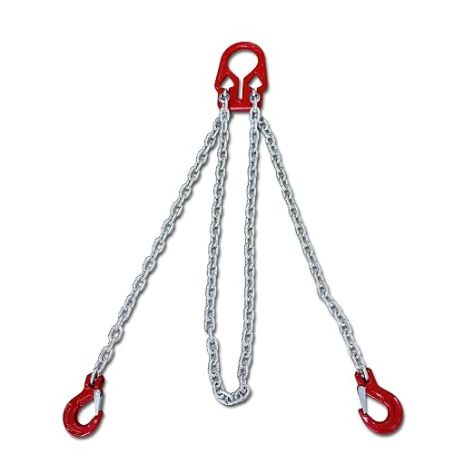 Chain Sling 6613 lbs 5/16 Inch x 10 Ft Chain Slings for Engine Hoist 2 Legs Heavy Duty Lifting Chains with Adjustable Hooks for Industrial Engine Hoist【3ton】