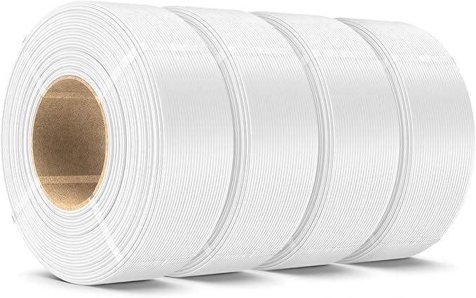 SUNLU 4KG PLA Plus Filament Refill 1.75mm, 1000g PLA+ Filament Bundle 4 Packs, 3D Printer Filament Refill for Reusable Spools, Fit for Most Brand Spool. 1KG/Roll, White*4