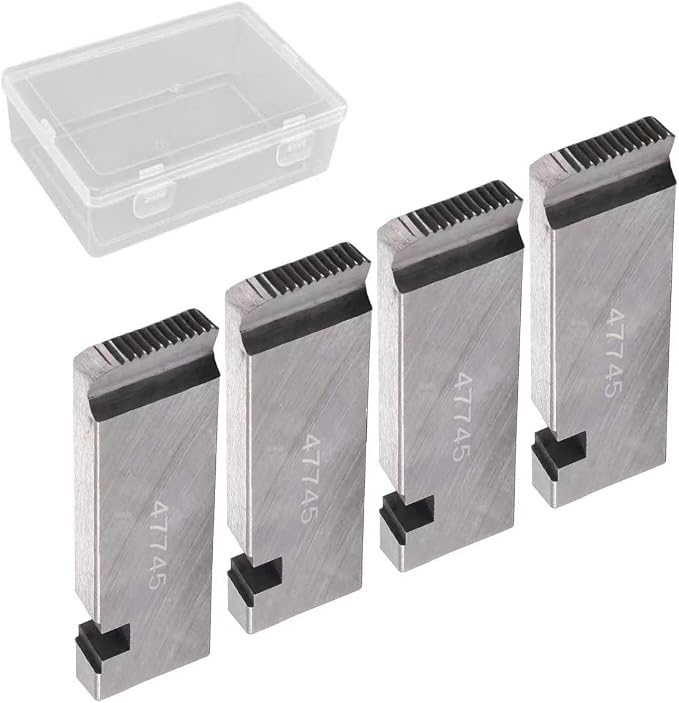4-Piece 47745 Pipe Threading Die Set with Storage Case-Heavy Duty NPT Thread Cutter for 1/2"- 3/4"Pipes,Fits RIDGID 300,Reed 535,Compatible with Steel & Copper Pipes,Works with 504A/713/815A Die Heads
