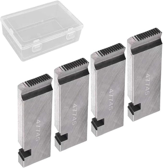 4-Piece 47745 Pipe Threading Die Set with Storage Case-Heavy Duty NPT Thread Cutter for 1/2"- 3/4"Pipes,Fits RIDGID 300,Reed 535,Compatible with Steel & Copper Pipes,Works with 504A/713/815A Die Heads