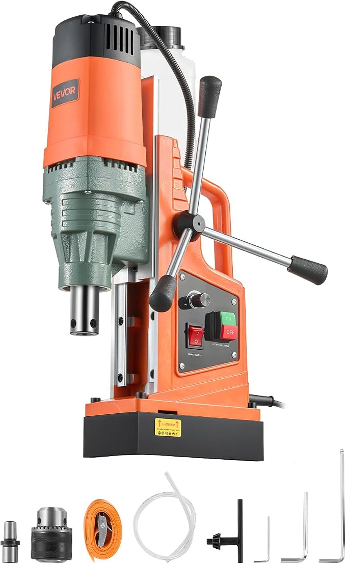 VEVOR 1550W Mag Drill Press, 2" Core Drilling Machine, 2922 lbf 0-550 RPM Variable Speed Portable Magnetic Drill, Heavy Duty Metal Hole Cutter for I-Beam Steel Fabrication, Workshop & DIY Work | Drilling Machine for I-Beam Steel Fabrication, Workshop &...