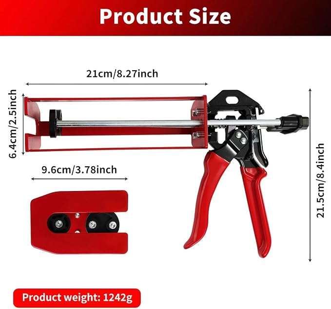 400ml/14 Fl Oz(1:1 and 2:1) Dual Component Epoxy Gun, 26:1 High Thrustdual, For Plastic Epoxy, Adhesive, Panel Bond, Panel Bonding Adhesive, e.g. 08115 08116