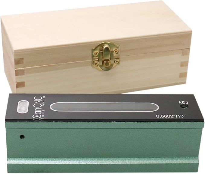 Accusize Industrial Tools 6 inch Professional Master Precision Level in Fitted Box, Accuracy 0.0002''/10'', S908-C606 | 0.0002"/10" Accuracy, V-Grooved Base, Cross Test Vial, Cast Iron, B: 1.830", C: 1.574", D: 1.732", S908-C606