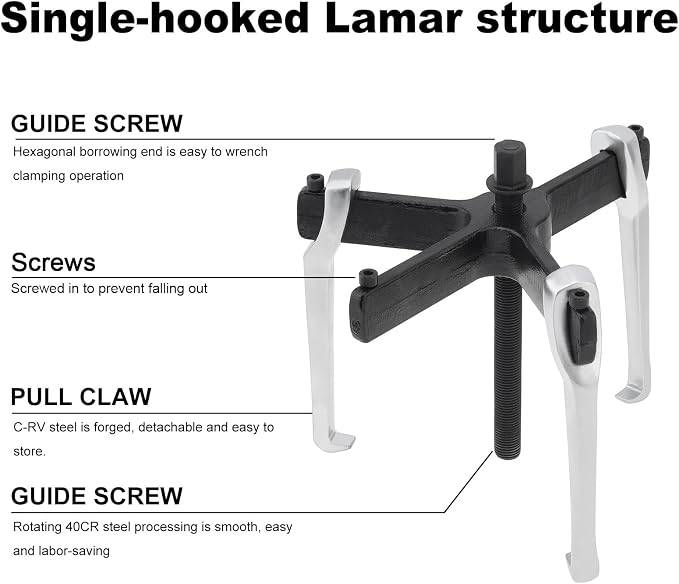 ChgImposs 8" 2 Jaw 3 Jaw Gear Puller, Adjustable Bearing Puller, Reversible Removal Tool for Internal External Pulling, Puller Tool for Removal of Pulleys Flywheels Bearings Gears