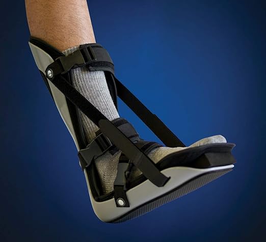 United Ortho Plantar Fasciitis Adjustable Leg Support Brace Fits Right or Left Foot for Soreness Relief, Foot Pain and Stretching, Large, Black