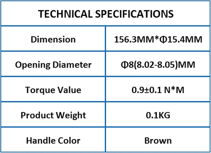 TOJOIN 1 pcs SMA Torque Wrench for RF Connector 8 in·lbs (0.9 N·m) Opening 8mm (5/16") for SMA 3.5mm/2.92mm Adapter Convertor Portable Spanner for Professionals Industry Brown