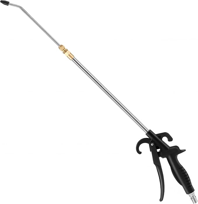 High Pressure Air Blow Gun, Extension Long Air Nozzle Blower Wand Fit 1/4" NPT Inlet & Lever Grip, Heavy Duty Industrial Blow Gun Pneumatic Tool for Radiator Compressor Attachment(1 Pc,17-27.5 Inch)