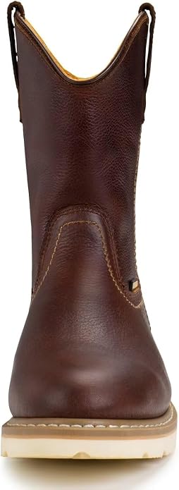 SUREWAY Mens 10 in Soft/Steel Toe Waterproof Wellington Boot,Heavy Duty Pull On Work Boots for Men,Full Grain Leather,Goodyear Welted,Superior Slip Resistant