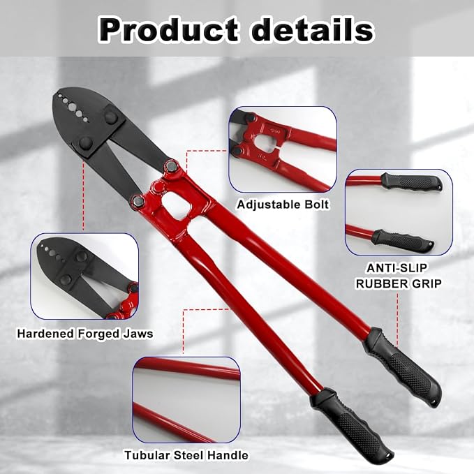 Wire Rope Crimping Pliers, 24" Hand Swager Crimper, Swaging Tool 5 Cavity 1/16" 3/32" 1/8" 5/32" 3/16", Crimping Tools for Copper and Aluminum Oval Sleeves and Stop Sleeves