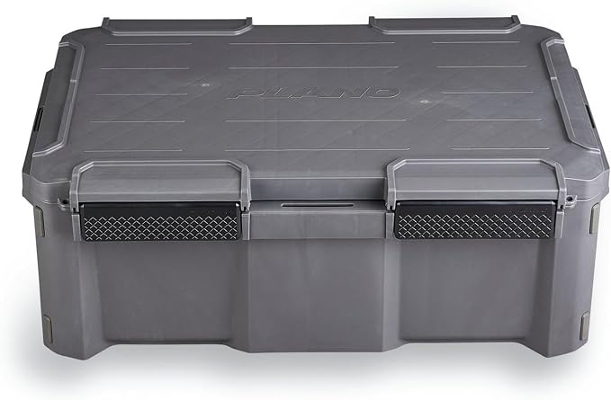 Plano GoNow Box, Waterproof Gear Storage, Heavy-Duty Outdoor Utility Container with Tray and Dividers for Tools and Accessories, Large, Charcoal