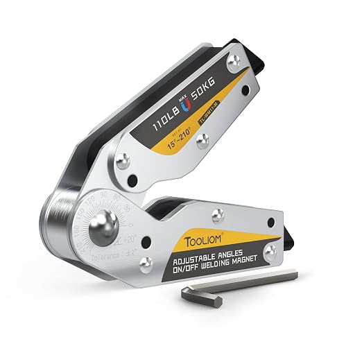 TOOLIOM Adjustable Angle On/Off Welding Magnet 15°-210° Angle Magnetic Welding Holder 110LB/50KG Pull Force Welding Accessory