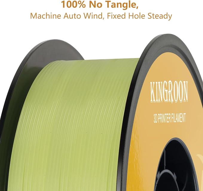 Kingroon Glow in Dark 1.75mm PLA Filament, Fit Most FDM 3D Printers, Dimensional Accuracy +/- 0.03 mm, 1kg Spool(2.2lbs), Luminous PLA 3D Printer Filament - Yellow