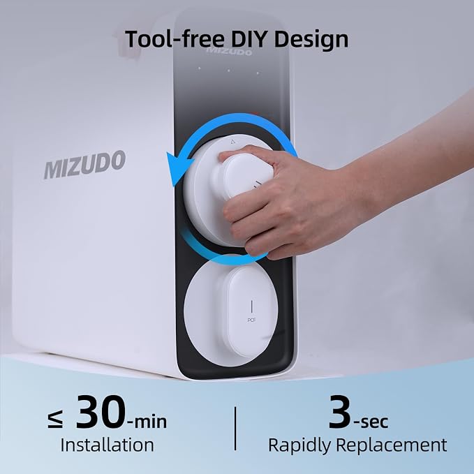 RO Filter Replacement for MIZUDO Megaflo Mini 800GPD/Smart Wifi mini 800GPD Reverse Osmosis Water Filter Under Sink, 8 Stage Tankless RO System, 3-Year Lifespan