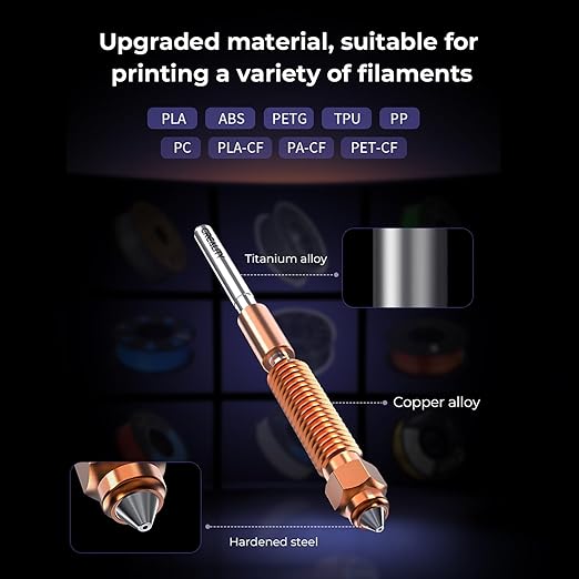 Creality K2 Plus Extruder and Nozzle Kit, for K2, K2 Pro, K2 Plus 3D Printer, with 1PCS 0.4mm Quick-Swap Nozzle, 1PCS Nozzle Wrench, 5PCS Silicone Sock, Dual Gears Extrusion Kit