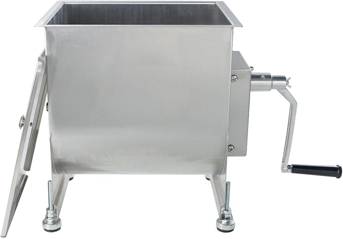 CLIVIA Manual Meat Mixer, 85 Pound Meat Mixer for Sausage, 38L Capacity Tank Sausage Mixer, Stainless Steel Food Processing Equipment with Lid for Meat, Vegetable, Burger, Dumplings