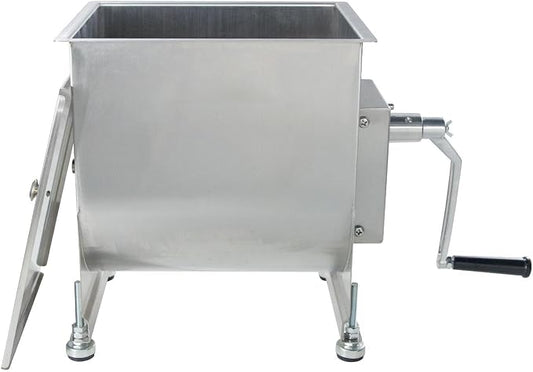 CLIVIA Manual Meat Mixer, 85 Pound Meat Mixer for Sausage, 38L Capacity Tank Sausage Mixer, Stainless Steel Food Processing Equipment with Lid for Meat, Vegetable, Burger, Dumplings