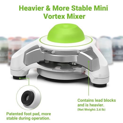 FOUR E'S SCIENTIFIC Mini Vortex Mixer - Lab Vortex Shaker with Extra Silicone Cap & 300 pcs 7/32 in Mixing Balls, 5600 RPM, for Acrylic Miniature Hobby Model Paints, Green
