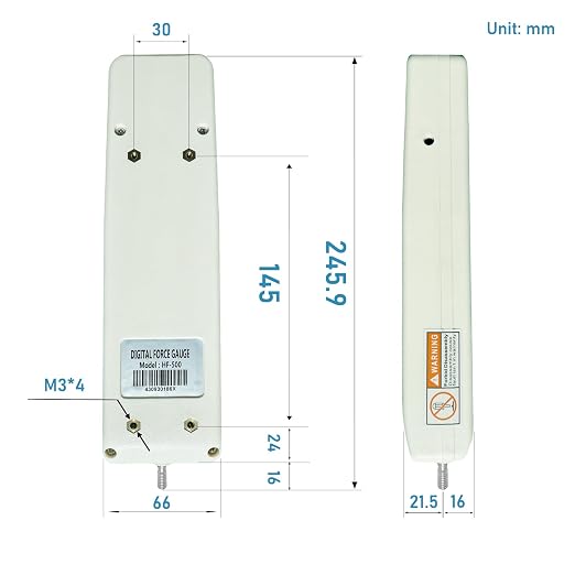 HF-500 Digital Force Gauge Push Pull Gauge Meter 500N with USB Cable HF-500N