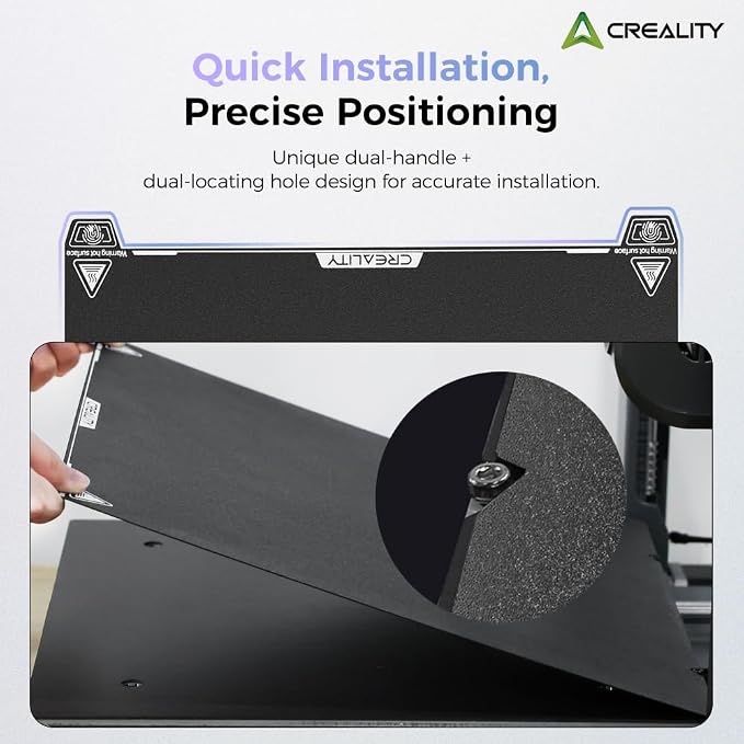 Creality Epoxy Resin Build Plate, 310 * 315mm Double-Sided Bed Plate Texture Spring Steel Excellent Adhesion Heat-Resistant Durable Wear Resistance Flexible Print Platform for K1 Max/Ender-3 V3 Plus