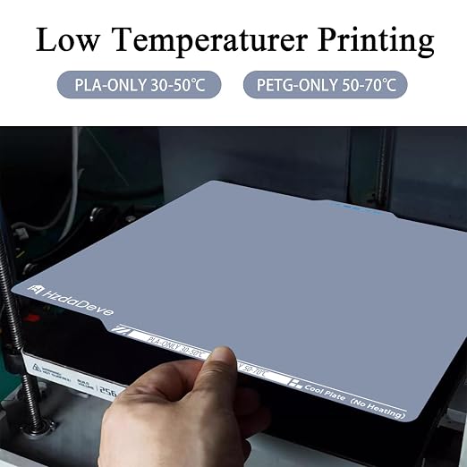 HzdaDeve Upgraded Cool Plate for Lab X2D/P2S/P1S/P1P/A1/X1C 257.5x257.5MM Low Temperature Cold Build Plate No Heating No Glue Double Sided Smooth Board Sheet Bed PEI Platform for Bambu Lab (Grey)
