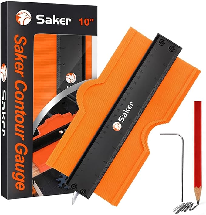 Saker Contour Gauge (10Inch) Profile Tool with Adjustable Lock,Fathers Day Gifts for Men Women Dad Boyfriend Husband-Precisely Copy Irregular Shape Duplicator-Cool Gadgets for Woodworking Tool Tracing