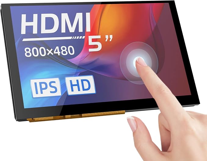 BIGTREETECH 5 inch HDMI Touch Screen Display 800x480, IPS 160° View Angle Monitor Compatible with Sovol-SV08 Raspberry-Pi 4B, 3B, Banana Pi, Windows 10 8 7
