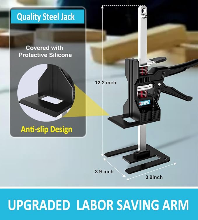 Labor Saving Arm Jack(2 Pcs),Height Lifting Device with Storage Case | For Light or Heavy Lifting: Door, Window, Panel Lifting, Tile Positioning, Cabinet Jacking etc