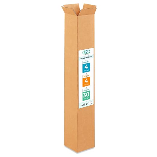 Tall Moving & Shipping Boxes 4x4x30 inches (10-Pack) - Extra Strength 200 lb vs Regular - USA-Made Corrugated Strong Boxes for Packaging Moving - Box for Shipping - Tall Box by IDL Packaging