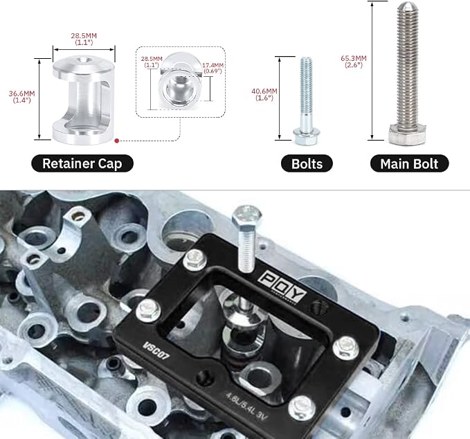 Engine Valve Spring Compressor Tool Compatible with Ford Mustang GT 4.6L 5.4L 3V Explorer Trac Magnetic Screw Retainer Black
