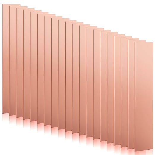 Yaocom 20 Pack Pure Copper Anode Sheet (99.995% Pure) for Plating and Electroplating, Copper Electrode Strip 0.04'' x 1'' x 6'' / 1mm x 25mm x 150mm