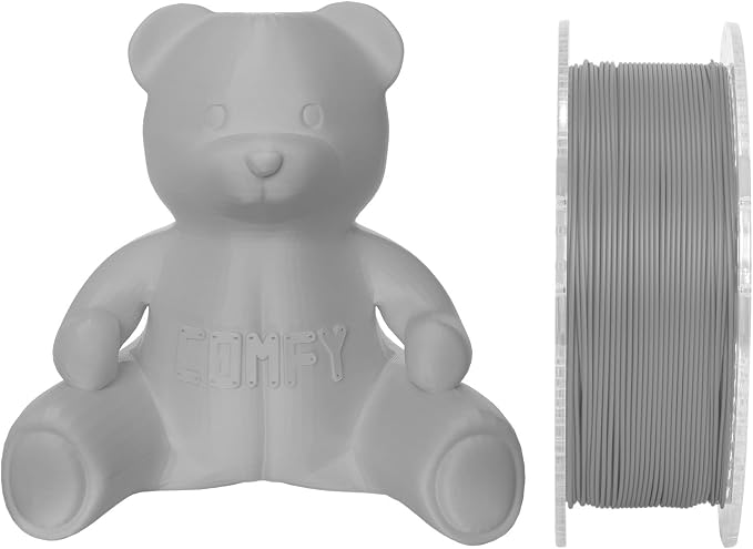Certified Food Grade PLA+ 3D Printer Filament - CARBON by Comfy Materials - Lab Tested FDA Compliant Food Safe, 1.75mm, 1kg, Accuracy: +/- 0.02 (Gray)