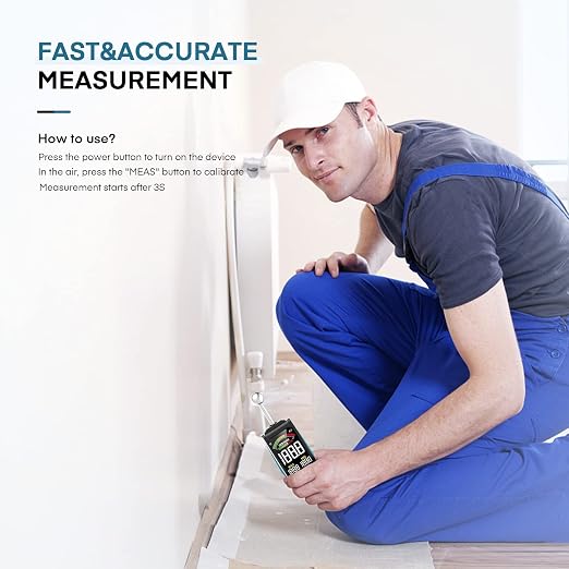 DURFICST Pinless Moisture Meter, Moisture Reader for Plaster Walls, Masonry, Concrete, Drywall, Wood