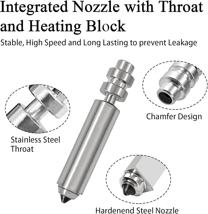4PK 0.25/0.4/0.6/0.8mm Hardened Steel Nozzle for Anycubic Kobra X/Kobra 4 | All-in-One Leak-Free Kit, Precision Accuracy, Quick Swap Plug-and-Play, 32mm³/s High Flow, High-Speed Extrusion for KX/K4