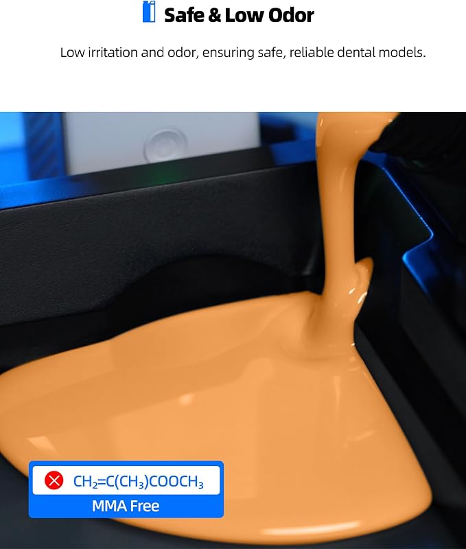 Inslogic Dental Implant Model 3D Printe Resin, High Accuracy and Low Shrinkage, Smooth Surface, 405nm UV-Curing Resin for Dental Models, Prosthetics, Orthodontics, Research (Yellow, 1kg)