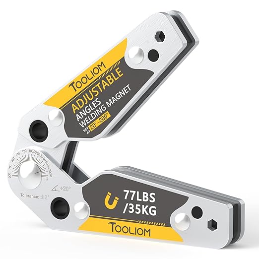 TOOLIOM Adjustable Angle 20°-200° Welding Magnets,Magnetic Pull Force 77 LBs Welding Holder Welding Accessories