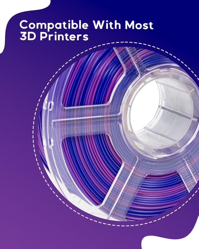 Cookiecad PLA Filament 1.75mm 1kg Rainbow Multicolor 3D Printer Filament - Sunset PLA
