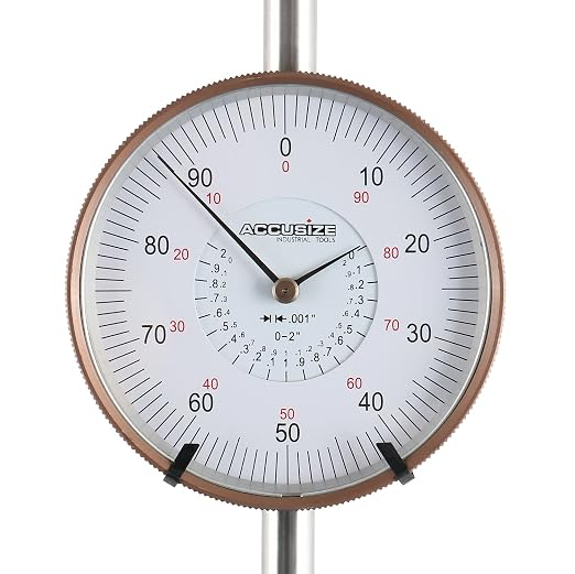Accusize Industrial Tools Agd2 Style 0-2'' by 0.001'' Dial Indicator with A 3'' Big Face, Lug Back, P900-S090 | 0-2" x 0.001", Big Face, AGD2 Style, Lug Back